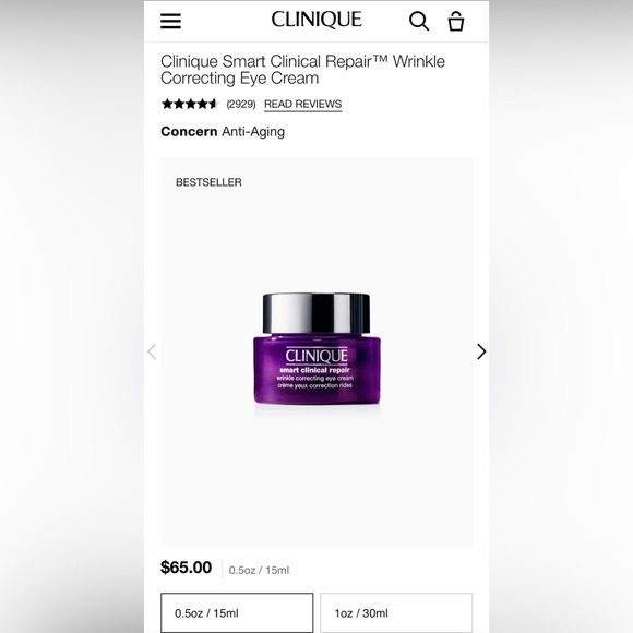 Clinique Other - Clinique Smart Clinical Repair Eye Cream - Vibrant Purple 15ML